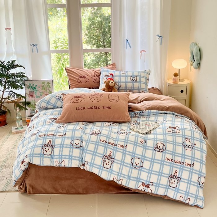 91家纺网 家纺一手货源 找家纺 （总）如一 2025新款高克重大版数码印花牛奶绒四件套