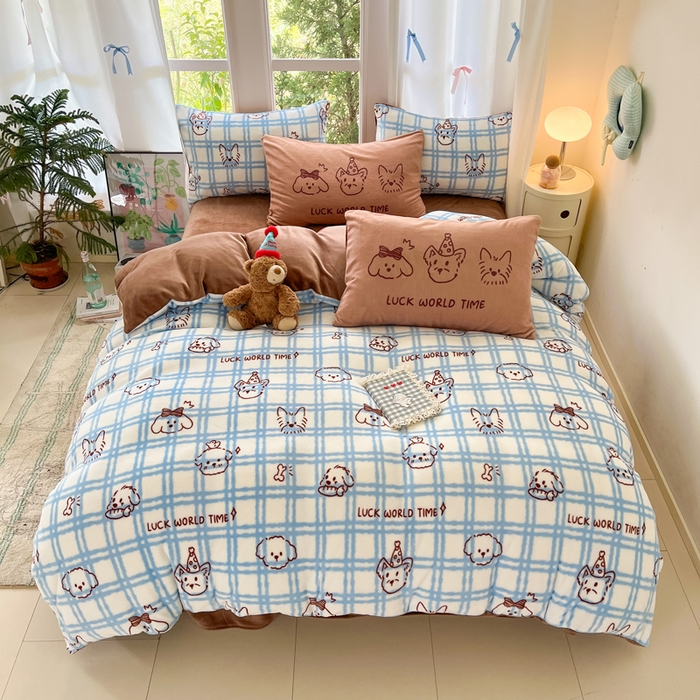 91家纺网 家纺一手货源 找家纺 （总）如一 2025新款高克重大版数码印花牛奶绒四件套