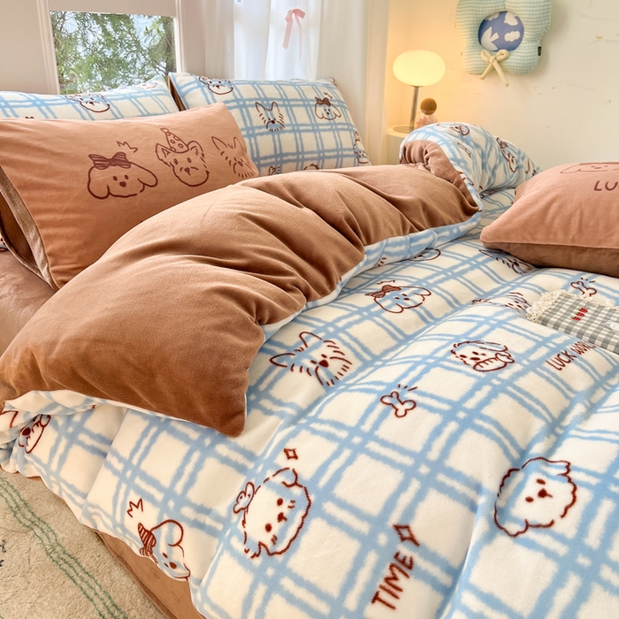 91家纺网 家纺一手货源 找家纺 （总）如一 2025新款高克重大版数码印花牛奶绒四件套