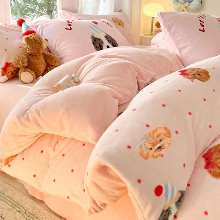 91家纺网 家纺一手货源 找家纺 （总）如一 2025新款高克重大版数码印花牛奶绒四件套