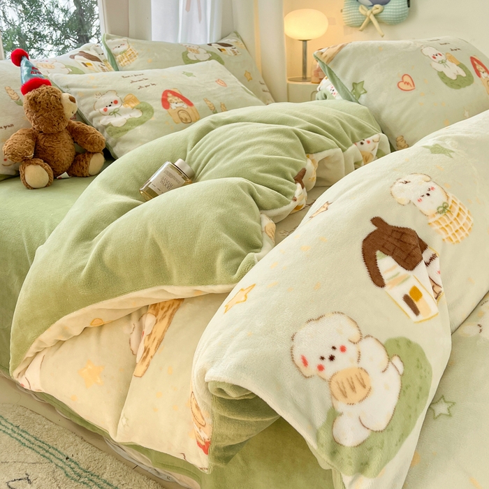 91家纺网 家纺一手货源 找家纺 （总）如一 2025新款高克重大版数码印花牛奶绒四件套