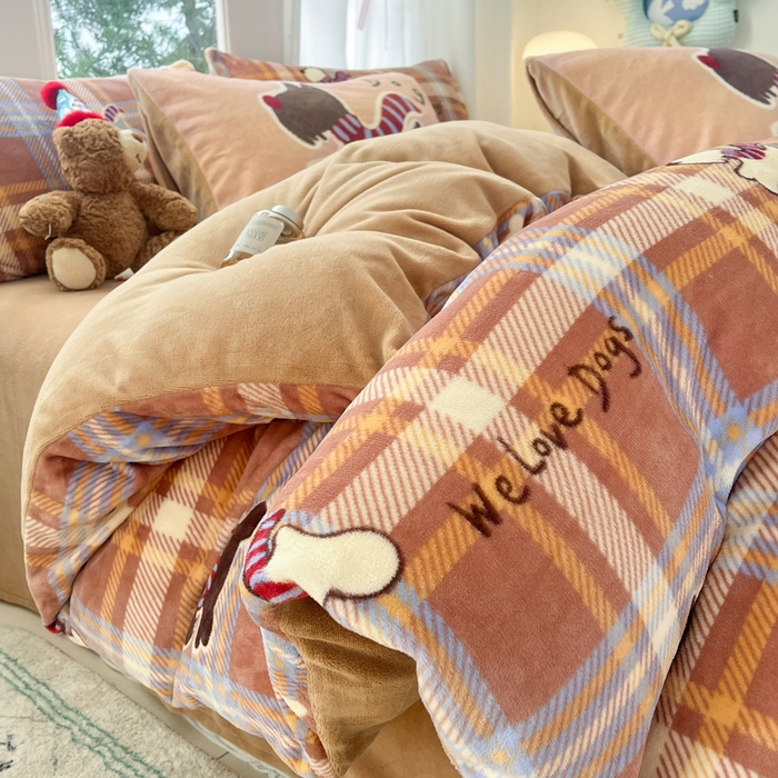 91家纺网 家纺一手货源 找家纺 （总）如一 2025新款高克重大版数码印花牛奶绒四件套