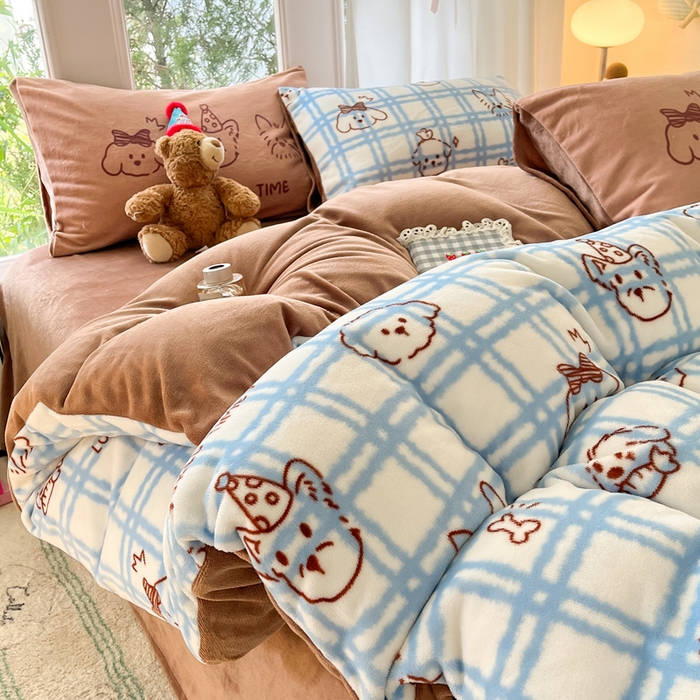 91家纺网 家纺一手货源 找家纺 （总）如一 2025新款高克重大版数码印花牛奶绒四件套