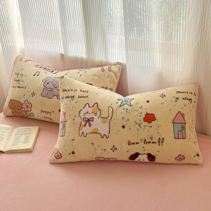 91家纺网 家纺一手货源 找家纺 如一 2025新款高克重大版数码印花牛奶绒四件套 游乐园