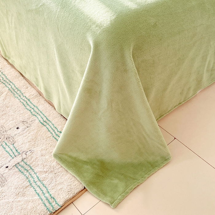 91家纺网 家纺一手货源 找家纺 如一 2025新款高克重大版数码印花牛奶绒四件套 萌宠绿