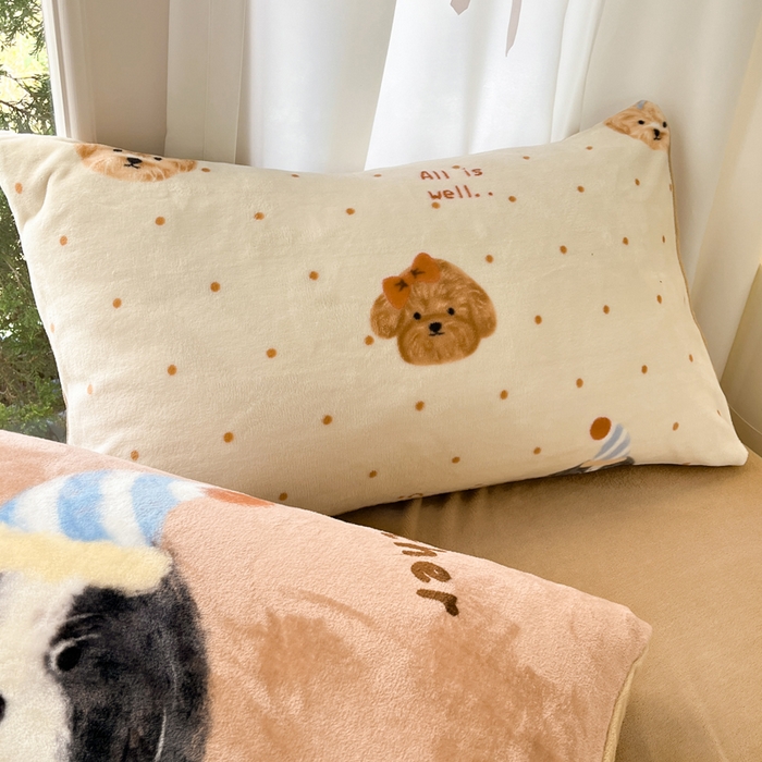 91家纺网 家纺一手货源 找家纺 如一 2025新款高克重大版数码印花牛奶绒四件套 小伙伴