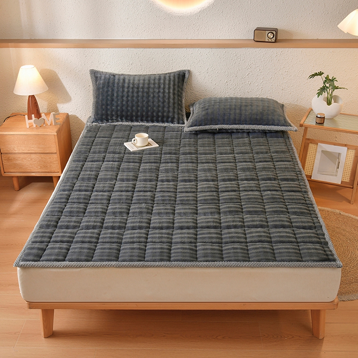 91家纺网 家纺一手货源 找家纺 （总）鑫顺欣 2025新款泡泡牛奶绒床垫床褥