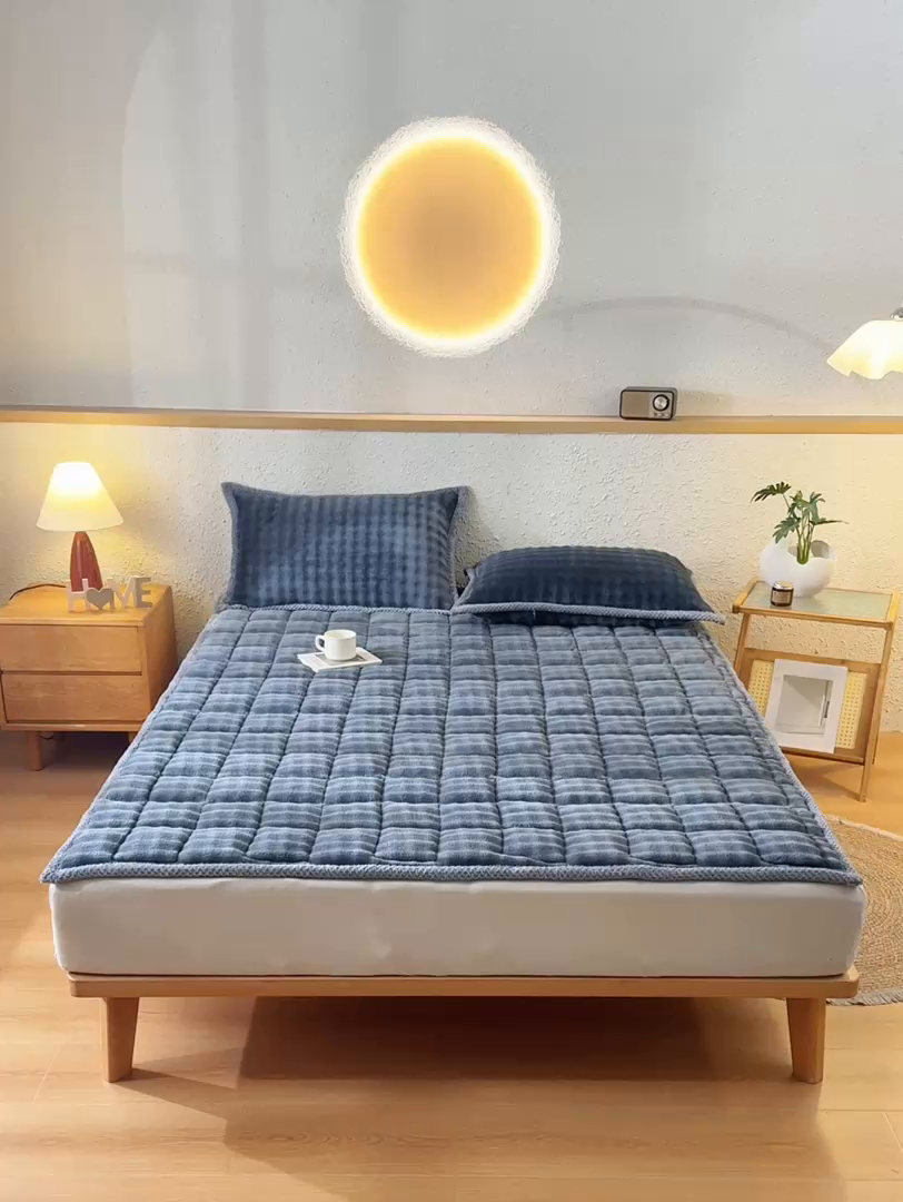 91家纺网 家纺一手货源 找家纺 （总）鑫顺欣 2025新款泡泡牛奶绒床垫床褥