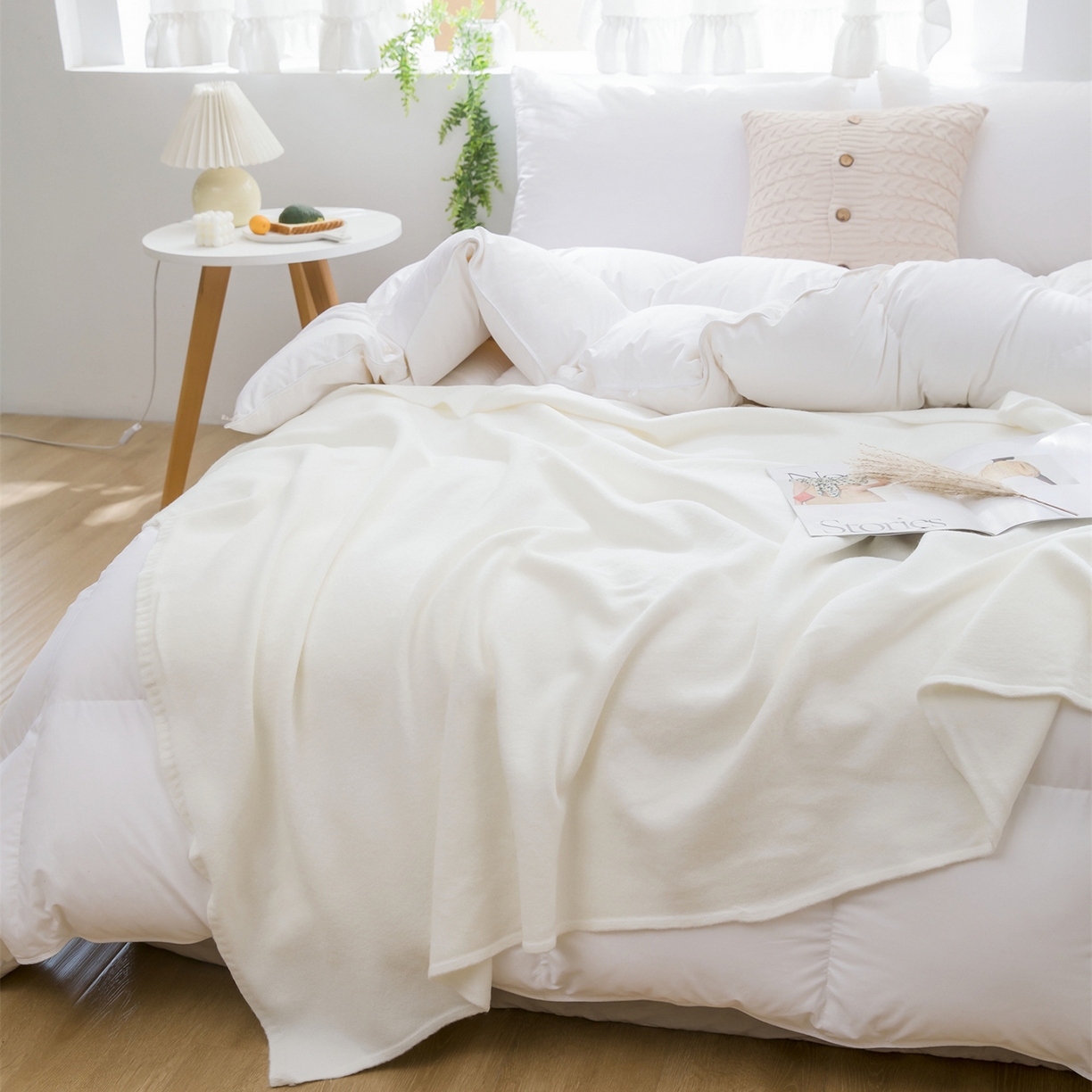 91家纺网 家纺一手货源 找家纺 （总）暖绵绵家纺 2025新款柔软百搭简约家居针织毯-阿黛