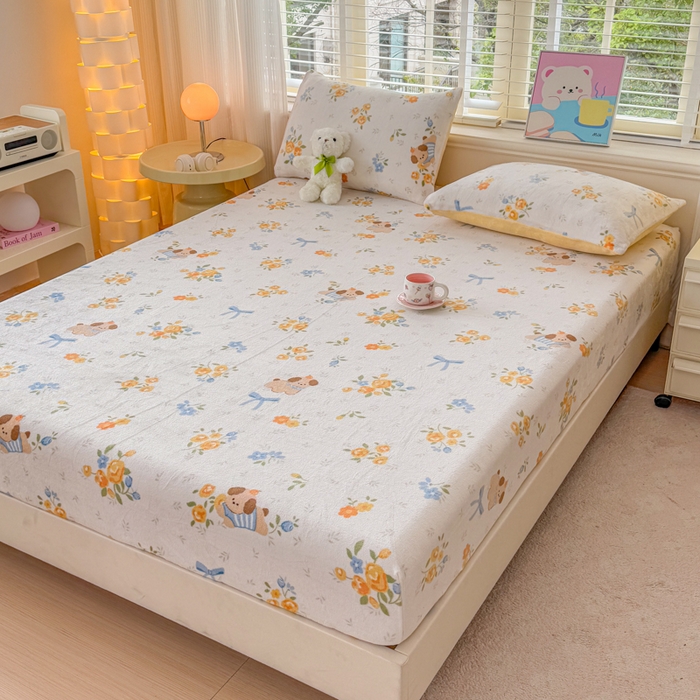 91家纺网 家纺一手货源 找家纺 梦舒阳家纺 2026新品牛奶绒单床笠单被套床笠三件套软fufu牛奶绒单品 布布萌宠【绒床笠】