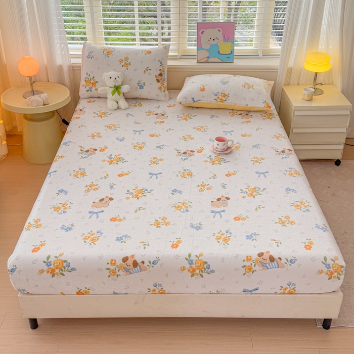 91家纺网 家纺一手货源 找家纺 梦舒阳家纺 2026新品牛奶绒单床笠单被套床笠三件套软fufu牛奶绒单品 布布萌宠【绒床笠】