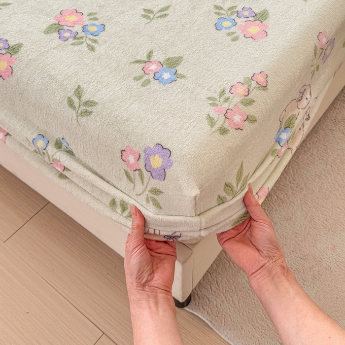 91家纺网 家纺一手货源 找家纺 梦舒阳家纺 2026新品牛奶绒单床笠单被套床笠三件套软fufu牛奶绒单品 绿意盎然【绒床笠】