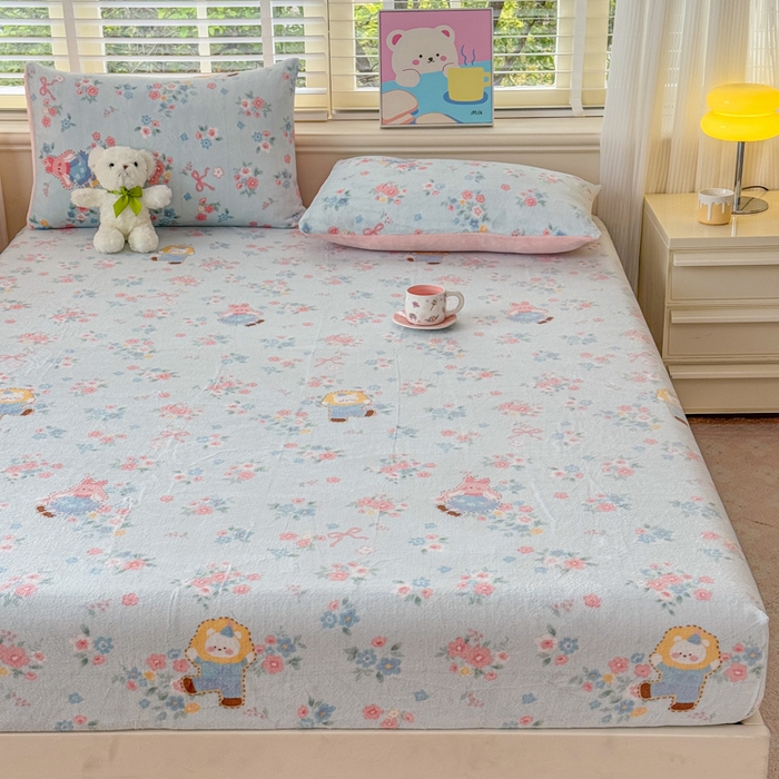 91家纺网 家纺一手货源 找家纺 梦舒阳家纺 2026新品牛奶绒单床笠单被套床笠三件套软fufu牛奶绒单品 一帘幽梦【绒床笠】