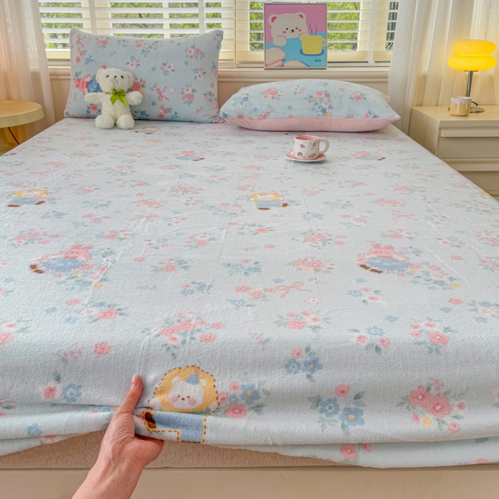 91家纺网 家纺一手货源 找家纺 梦舒阳家纺 2026新品牛奶绒单床笠单被套床笠三件套软fufu牛奶绒单品 一帘幽梦【绒床笠】