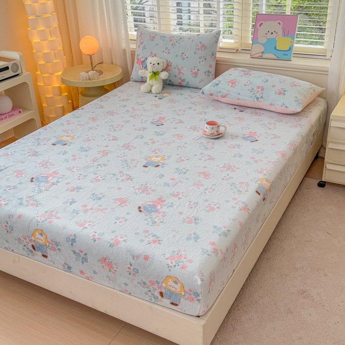 91家纺网 家纺一手货源 找家纺 梦舒阳家纺 2026新品牛奶绒单床笠单被套床笠三件套软fufu牛奶绒单品 一帘幽梦【绒床笠】