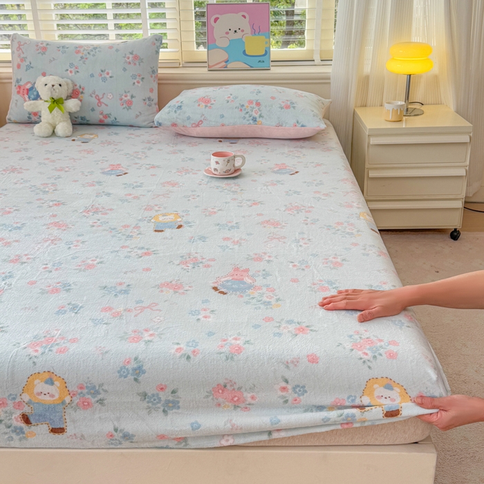 91家纺网 家纺一手货源 找家纺 梦舒阳家纺 2026新品牛奶绒单床笠单被套床笠三件套软fufu牛奶绒单品 一帘幽梦【绒床笠】