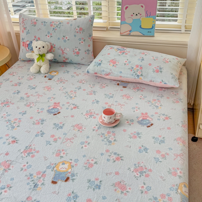 91家纺网 家纺一手货源 找家纺 梦舒阳家纺 2026新品牛奶绒单床笠单被套床笠三件套软fufu牛奶绒单品 一帘幽梦【绒床笠】