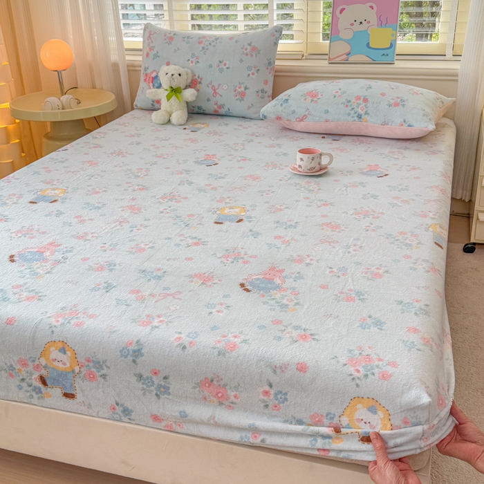 91家纺网 家纺一手货源 找家纺 梦舒阳家纺 2026新品牛奶绒单床笠单被套床笠三件套软fufu牛奶绒单品 一帘幽梦【绒床笠】