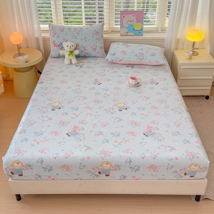 91家纺网 家纺一手货源 找家纺 梦舒阳家纺 2026新品牛奶绒单床笠单被套床笠三件套软fufu牛奶绒单品 一帘幽梦【绒床笠】