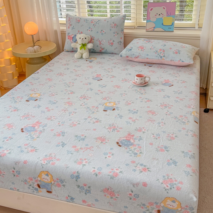 91家纺网 家纺一手货源 找家纺 梦舒阳家纺 2026新品牛奶绒单床笠单被套床笠三件套软fufu牛奶绒单品 一帘幽梦【绒床笠】