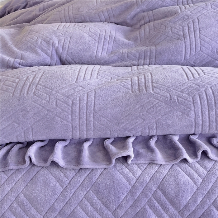 91家纺网 家纺一手货源 找家纺 （总）十个点家纺 2024新款牛奶绒单床裙-欣雅