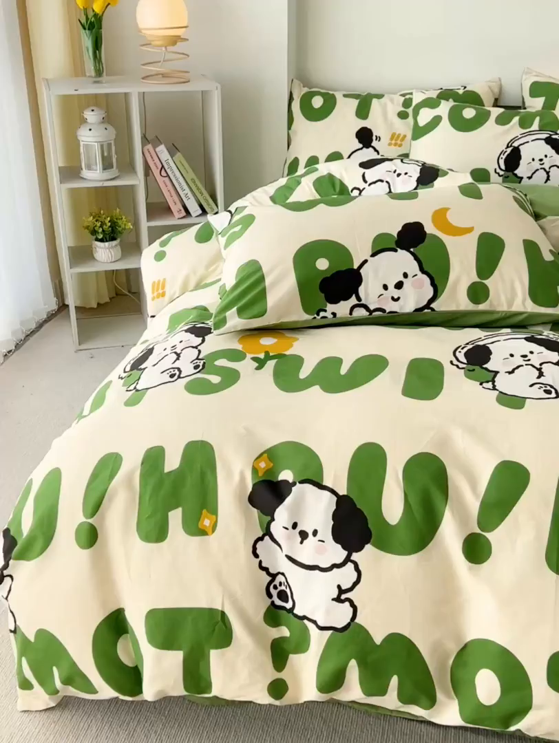 91家纺网 家纺一手货源 找家纺 （总）西引力 2025新款全棉卡通印花四件套