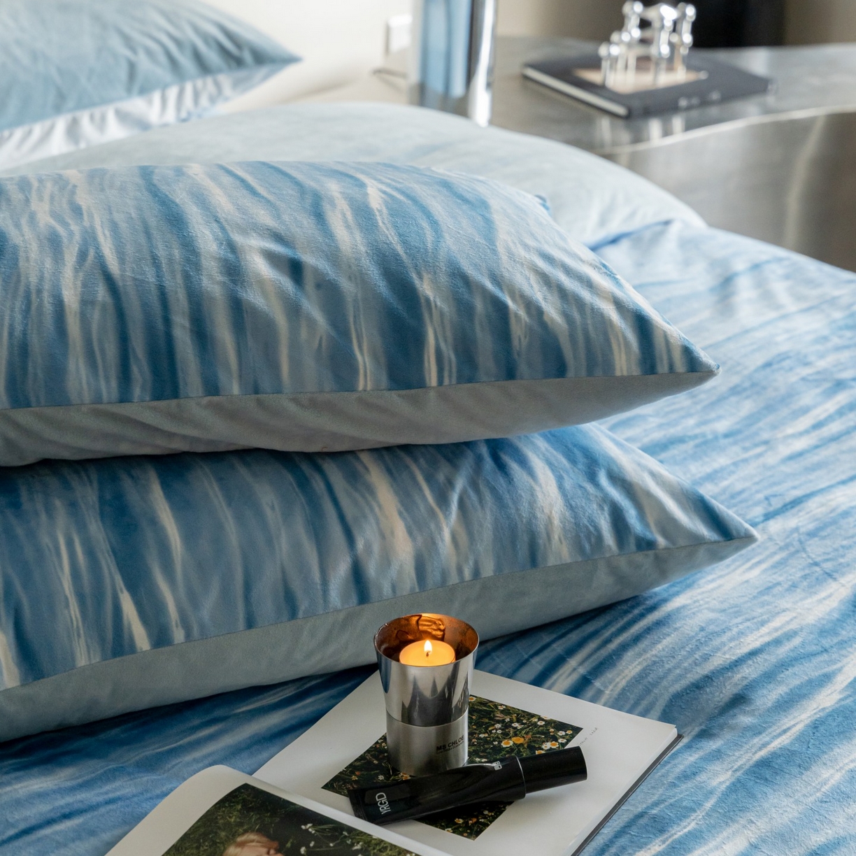 91家纺网 家纺一手货源 找家纺 （总）ONE TWO ONE 121 2025新款轻奢新法式德芙绒宝宝绒婴儿绒短毛绒牛奶绒四件套床单被套-波光莎娜