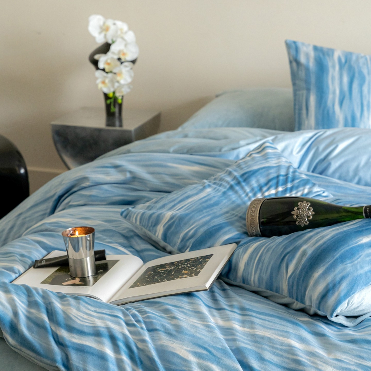 91家纺网 家纺一手货源 找家纺 ONE TWO ONE 121 2025新款轻奢新法式德芙绒宝宝绒婴儿绒短毛绒牛奶绒四件套床单被套-波光莎娜 波光莎娜-蓝