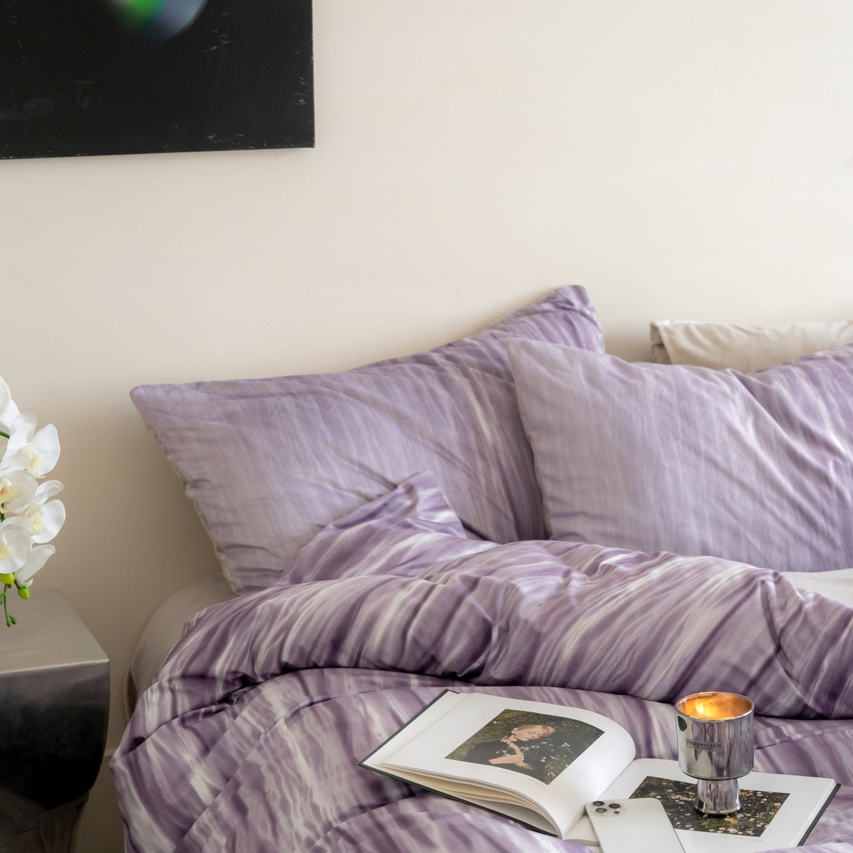 91家纺网 家纺一手货源 找家纺 ONE TWO ONE 121 2025新款轻奢新法式德芙绒宝宝绒婴儿绒短毛绒牛奶绒四件套床单被套-波光莎娜 波光莎娜-紫