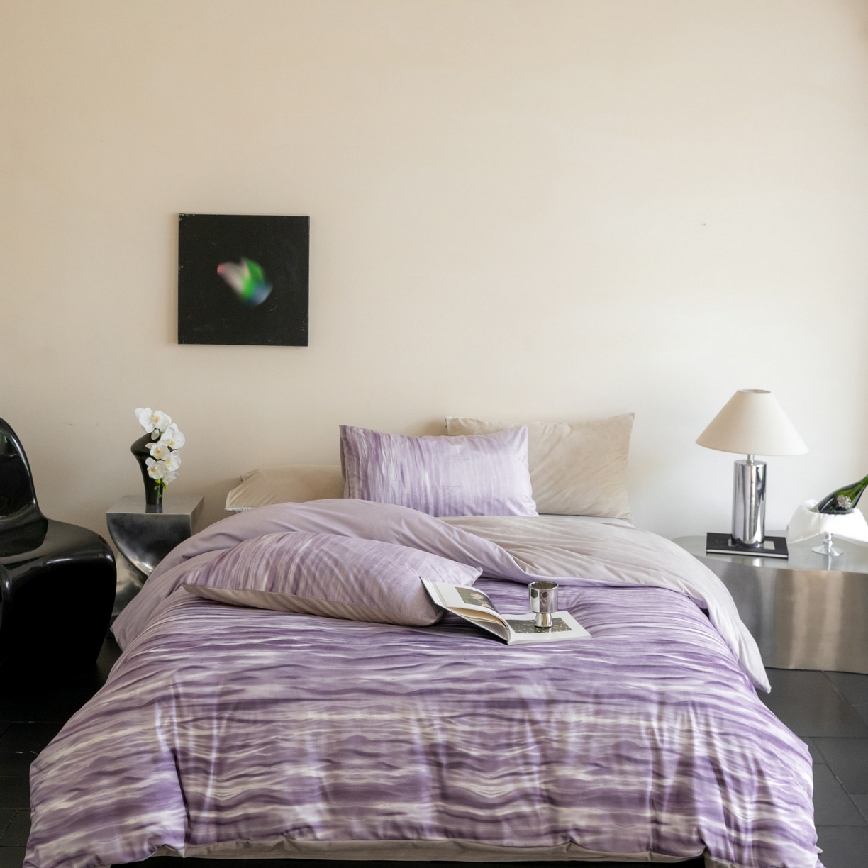 91家纺网 家纺一手货源 找家纺 ONE TWO ONE 121 2025新款轻奢新法式德芙绒宝宝绒婴儿绒短毛绒牛奶绒四件套床单被套-波光莎娜 波光莎娜-紫