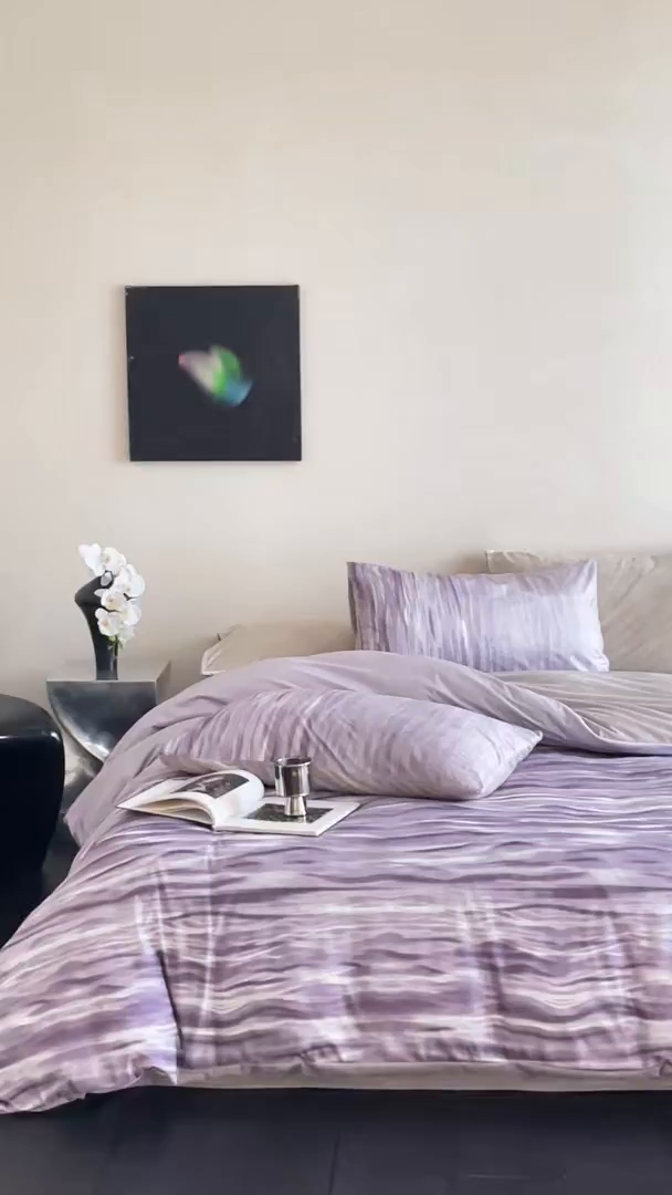 91家纺网 家纺一手货源 找家纺 ONE TWO ONE 121 2025新款轻奢新法式德芙绒宝宝绒婴儿绒短毛绒牛奶绒四件套床单被套-波光莎娜 波光莎娜-紫