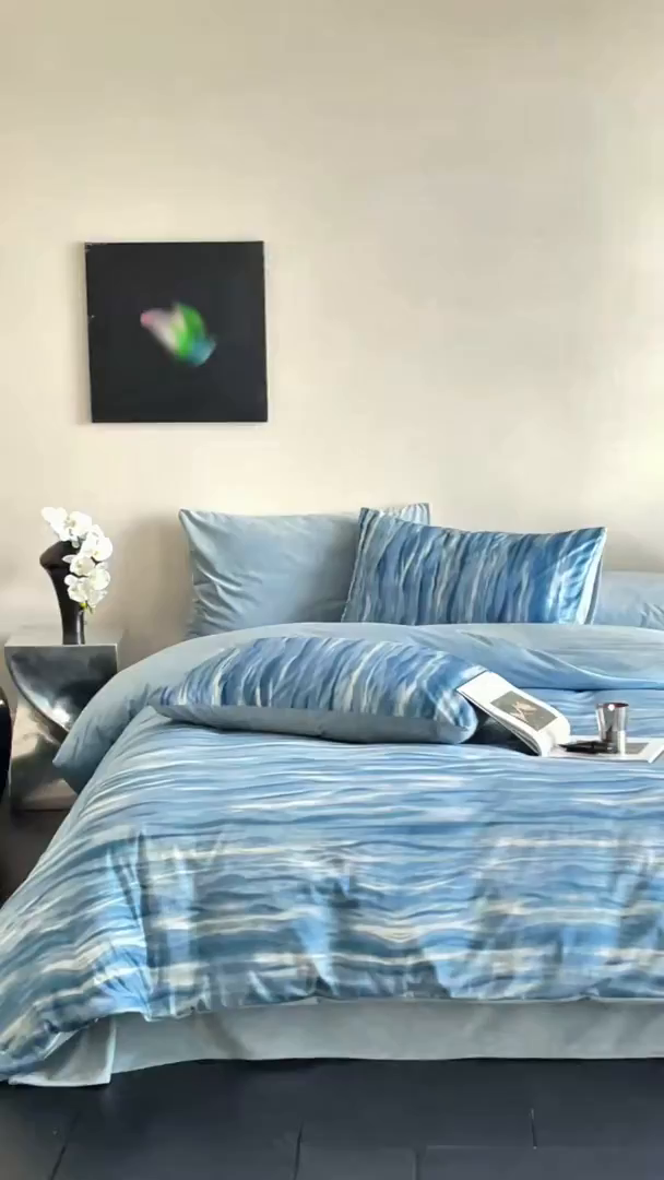 91家纺网 家纺一手货源 找家纺 （总）ONE TWO ONE 121 2025新款轻奢新法式德芙绒宝宝绒婴儿绒短毛绒牛奶绒四件套床单被套-波光莎娜