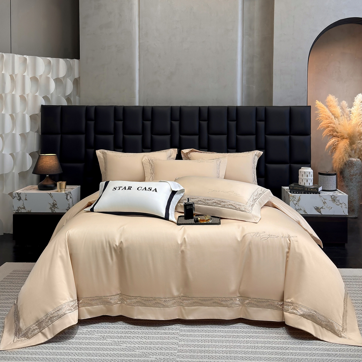 91家纺网 家纺一手货源 找家纺 （总）星蕴家纺 2025新款贡缎长绒棉四件套-路易