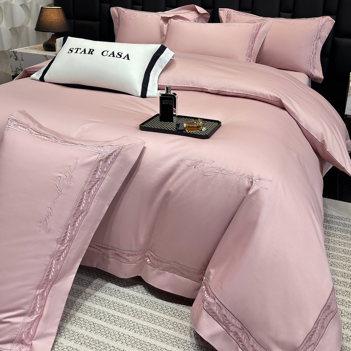 91家纺网 家纺一手货源 找家纺 （总）星蕴家纺 2025新款贡缎长绒棉四件套-路易