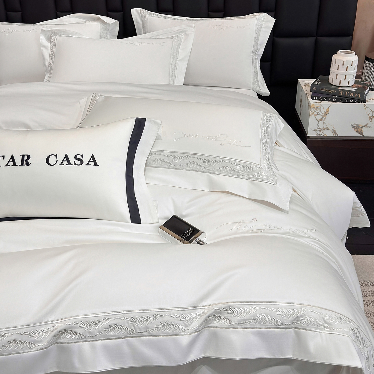 91家纺网 家纺一手货源 找家纺 星蕴家纺 2025新款贡缎长绒棉四件套-路易 路易-皓月白