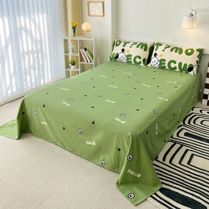 91家纺网 家纺一手货源 找家纺 西引力 2025新款全棉卡通印花四件套 皮皮狗