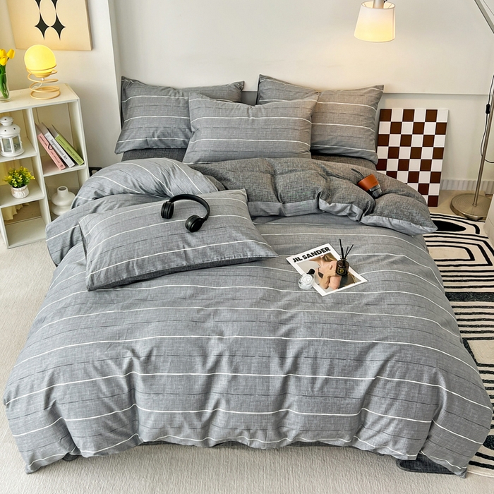 91家纺网 家纺一手货源 找家纺 西引力 2025新款全棉卡通印花四件套 布鲁斯