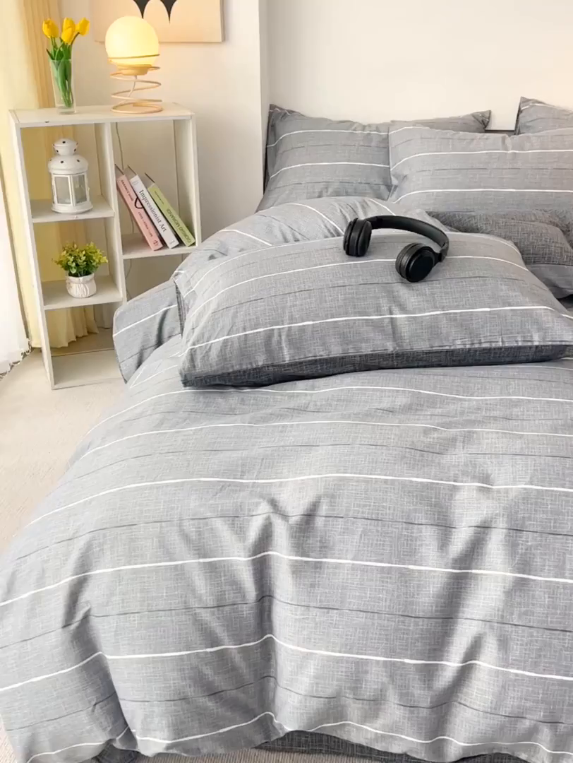 91家纺网 家纺一手货源 找家纺 西引力 2025新款全棉卡通印花四件套 布鲁斯