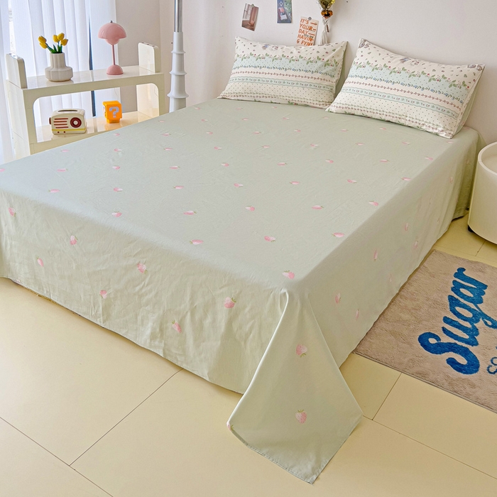 91家纺网 家纺一手货源 找家纺 西引力 2025新款全棉卡通印花四件套 草莓小兔