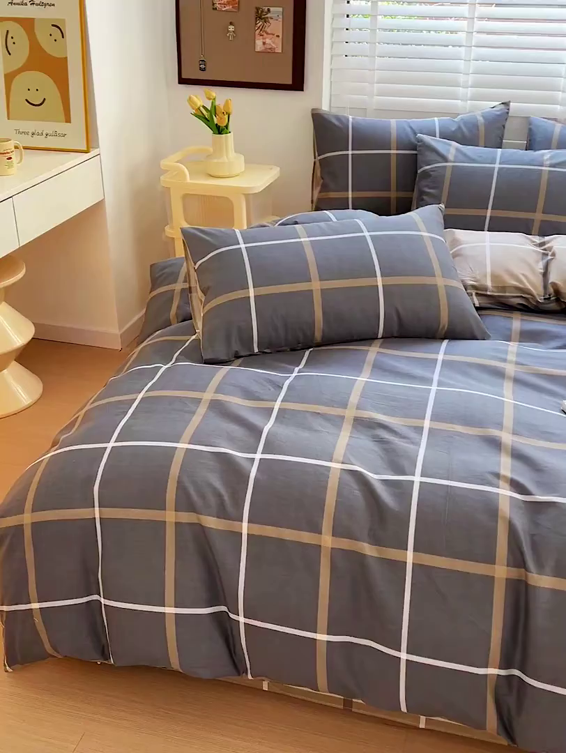 91家纺网 家纺一手货源 找家纺 西引力 2025新款全棉卡通印花四件套 格调人生