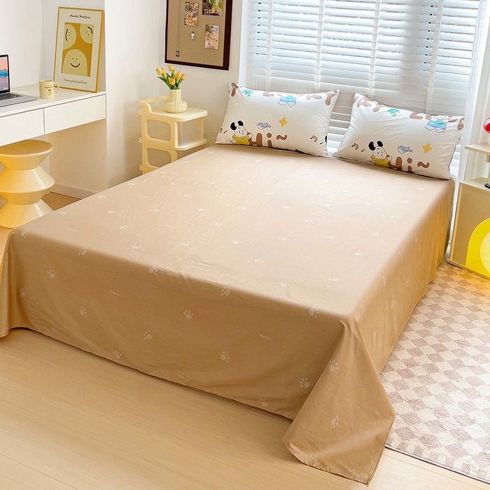 91家纺网 家纺一手货源 找家纺 西引力 2025新款全棉卡通印花四件套 滑板狗