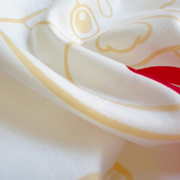 91家纺网 家纺一手货源 找家纺 西引力 2025新款全棉卡通印花四件套 开运龙 白