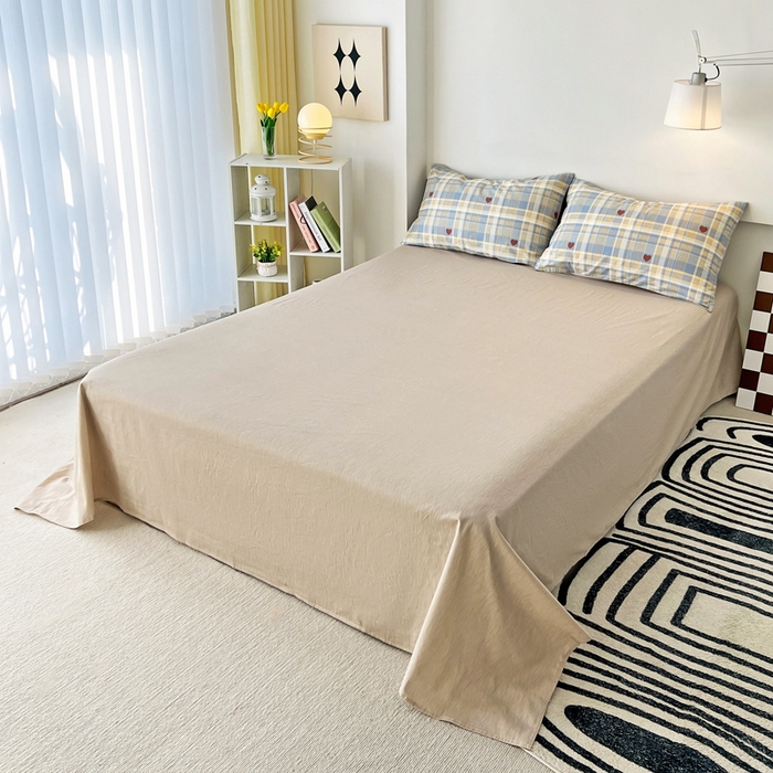 91家纺网 家纺一手货源 找家纺 西引力 2025新款全棉卡通印花四件套 律动蓝