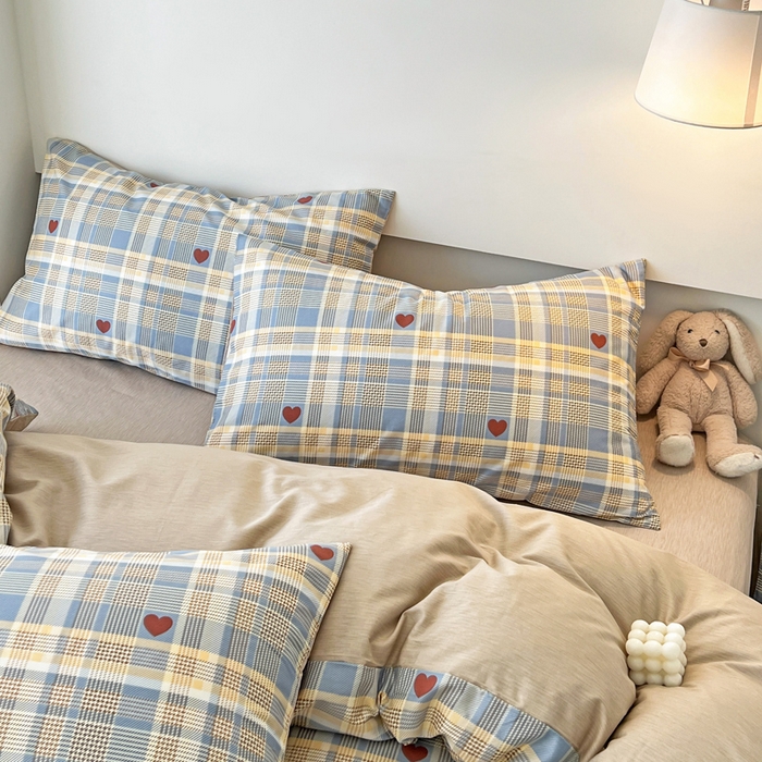 91家纺网 家纺一手货源 找家纺 西引力 2025新款全棉卡通印花四件套 律动蓝