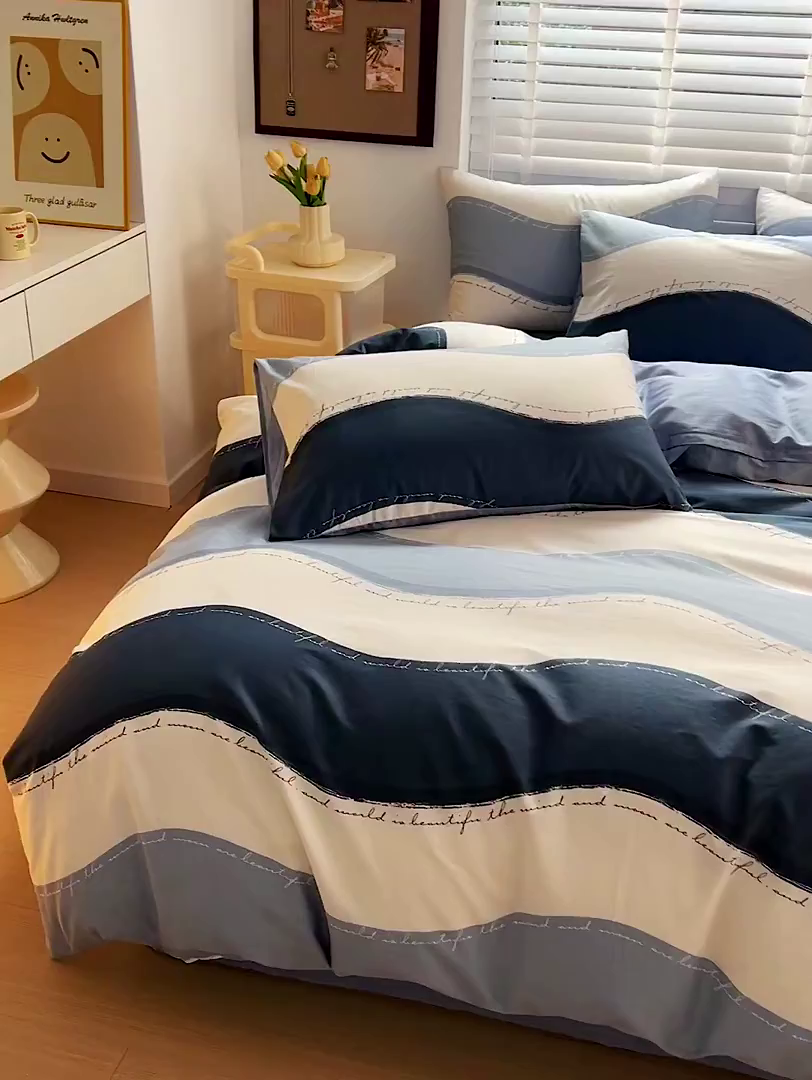 91家纺网 家纺一手货源 找家纺 西引力 2025新款全棉卡通印花四件套 文森特