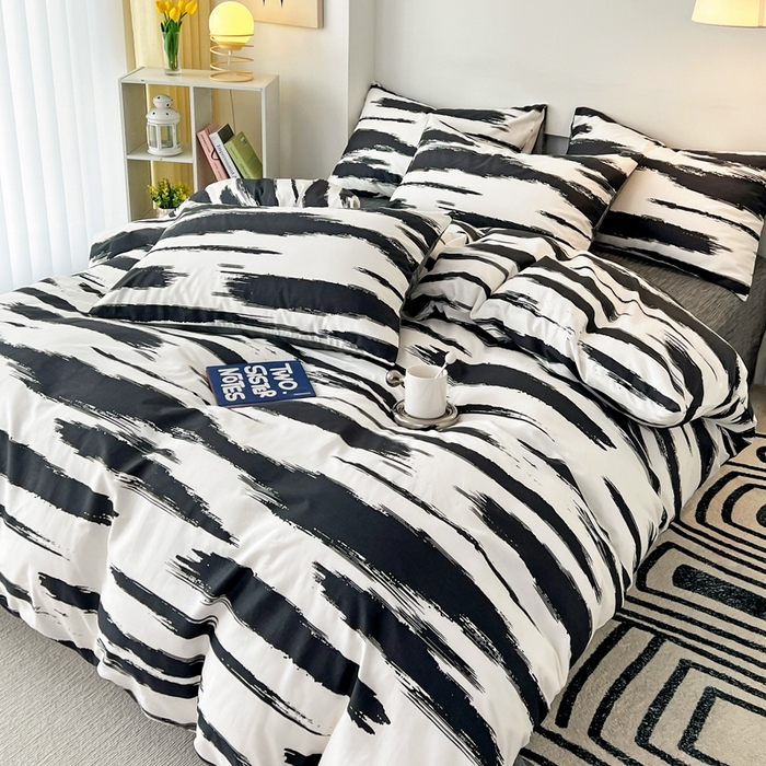 91家纺网 家纺一手货源 找家纺 西引力 2025新款全棉卡通印花四件套 云端