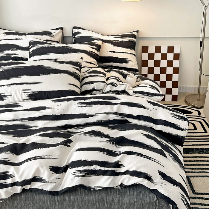 91家纺网 家纺一手货源 找家纺 西引力 2025新款全棉卡通印花四件套 云端