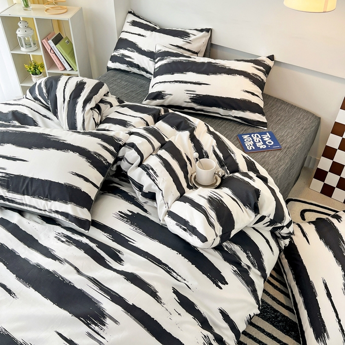 91家纺网 家纺一手货源 找家纺 西引力 2025新款全棉卡通印花四件套 云端