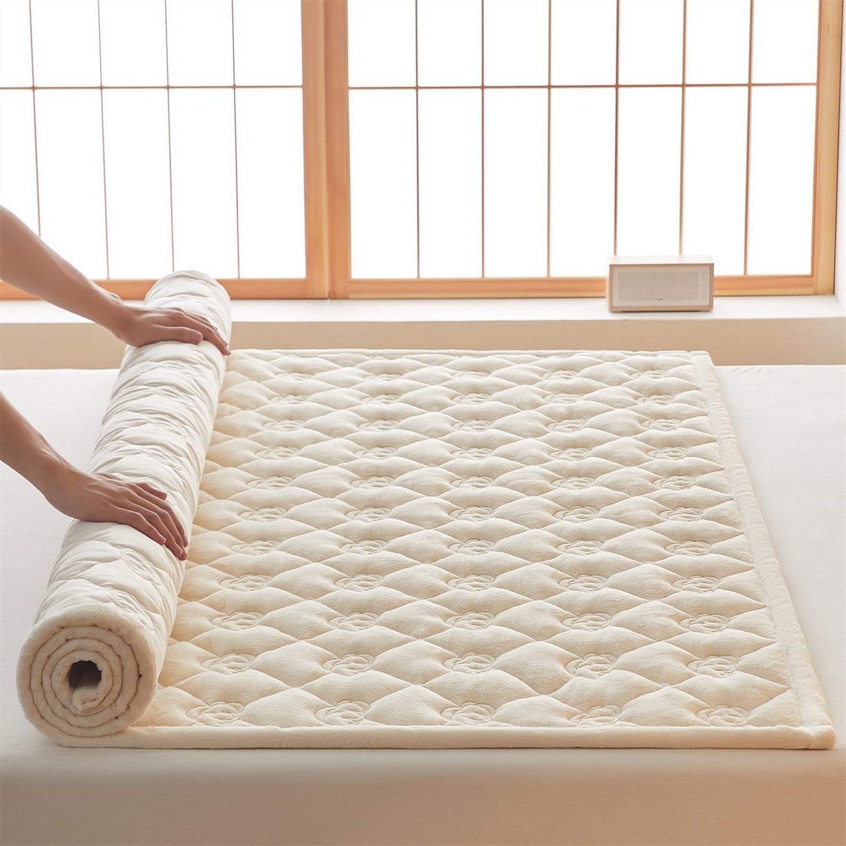 91家纺网 家纺一手货源 找家纺 （总）布卢姆床垫 2025新款牛奶绵绒棉花床褥床护垫-灵蕴