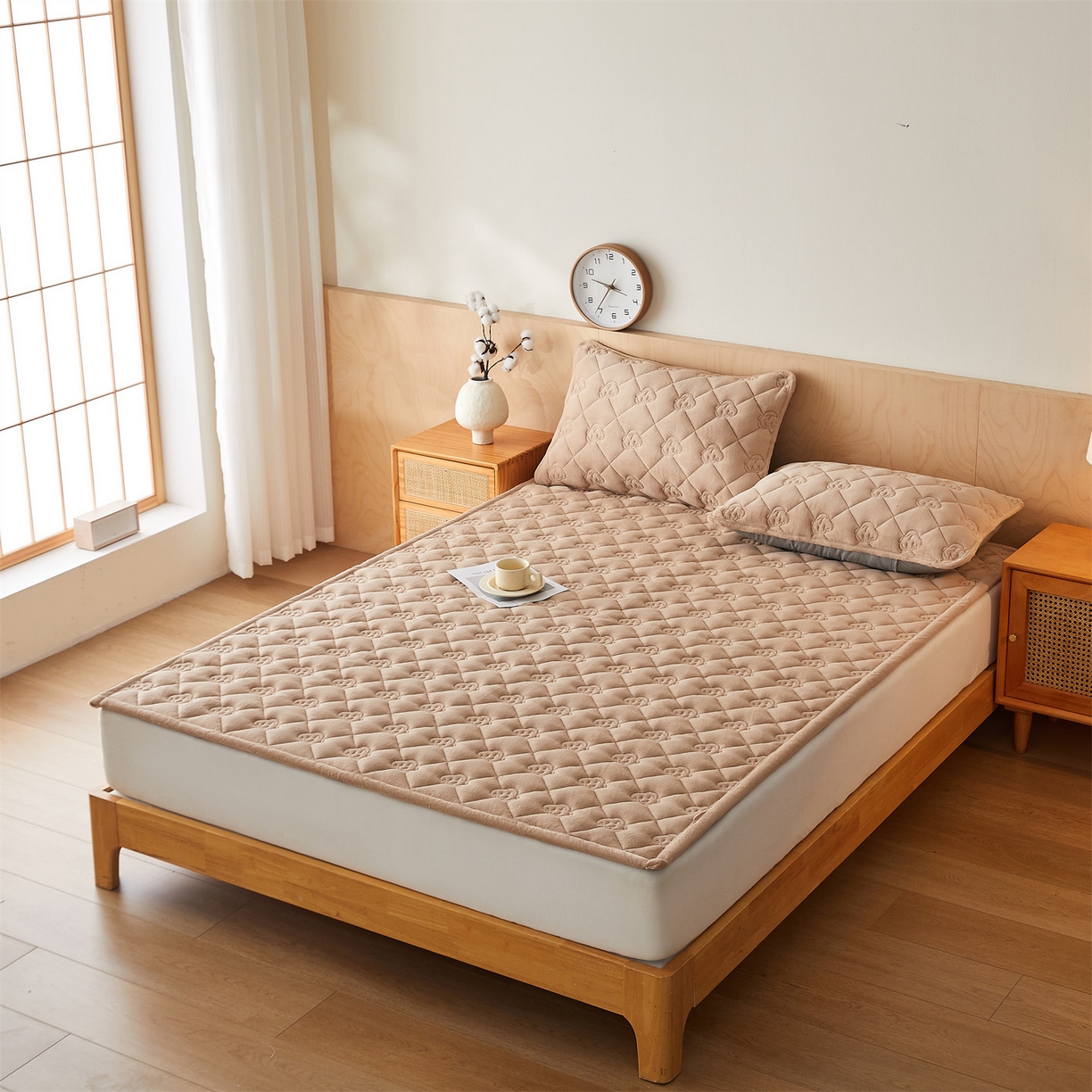 91家纺网 家纺一手货源 找家纺 布卢姆床垫 2025新款牛奶绵绒棉花床褥床护垫-灵蕴 灵蕴-卡其